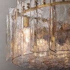Lattice Clear Glass Round Chandelier 48"