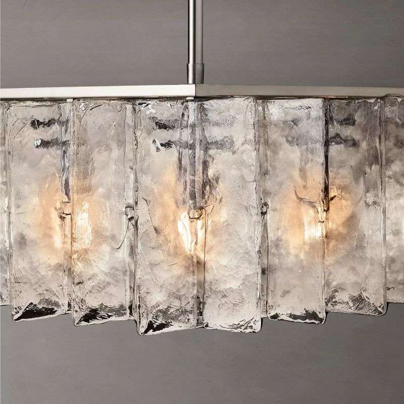 Lattice Clear Glass Square Chandelier 60"