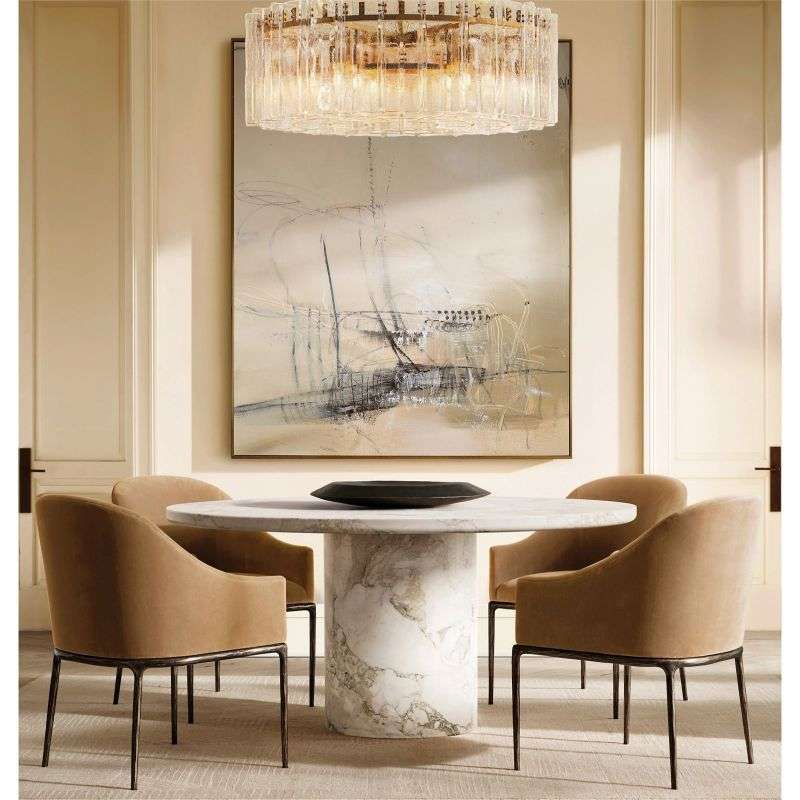 Lattice Clear Glass Round Chandelier 48"