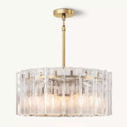 Lattice Glass Round Chandelier 37"
