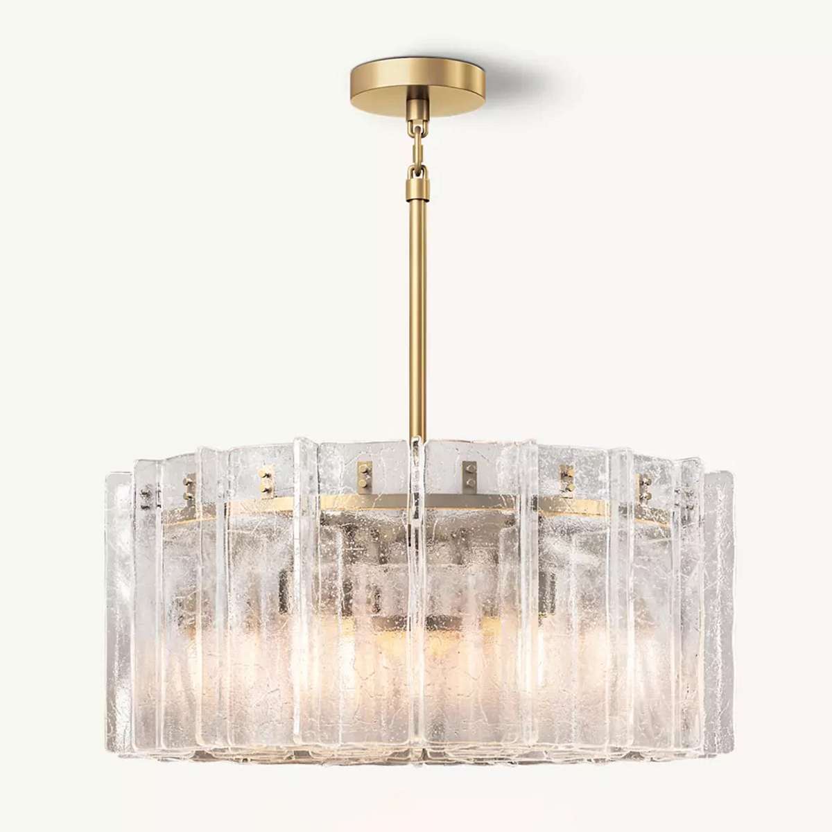 Lattice Glass Round Chandelier 37"