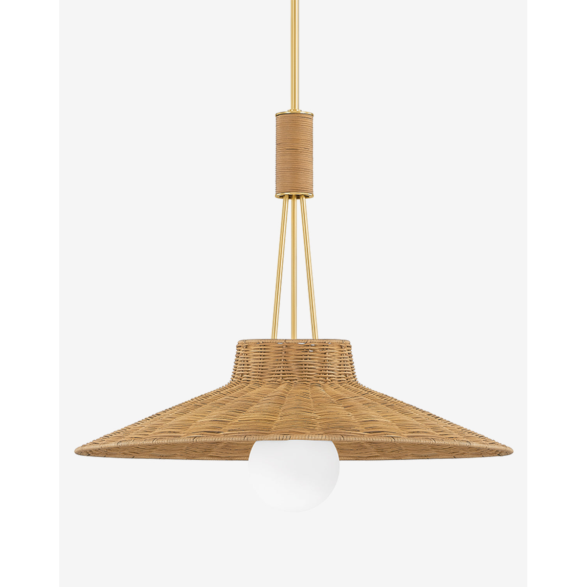 Laudine Wicker Pendant — Woven Hanging Light with Warm Dappled Glow