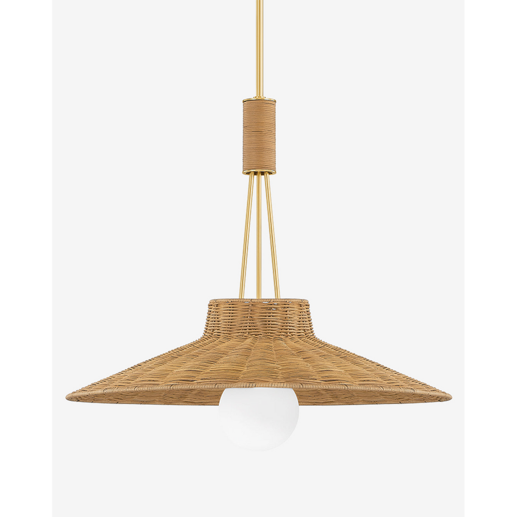 Laudine Wicker Pendant — Woven Hanging Light with Warm Dappled Glow