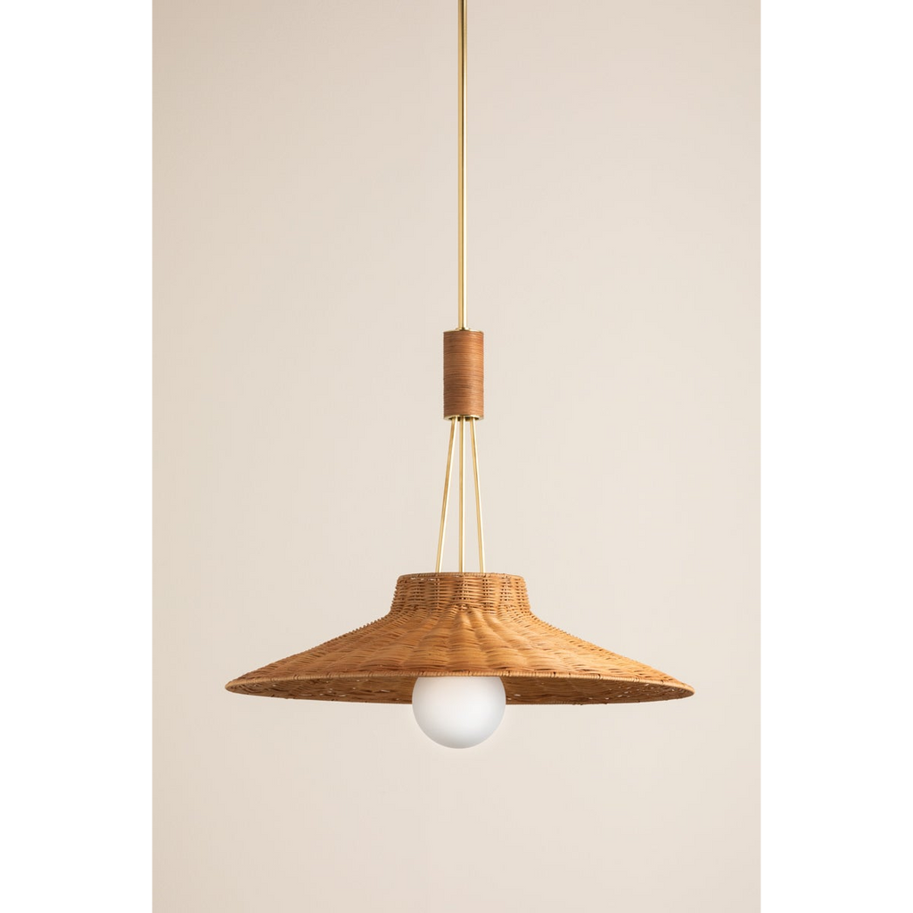 Laudine Wicker Pendant — Woven Hanging Light with Warm Dappled Glow