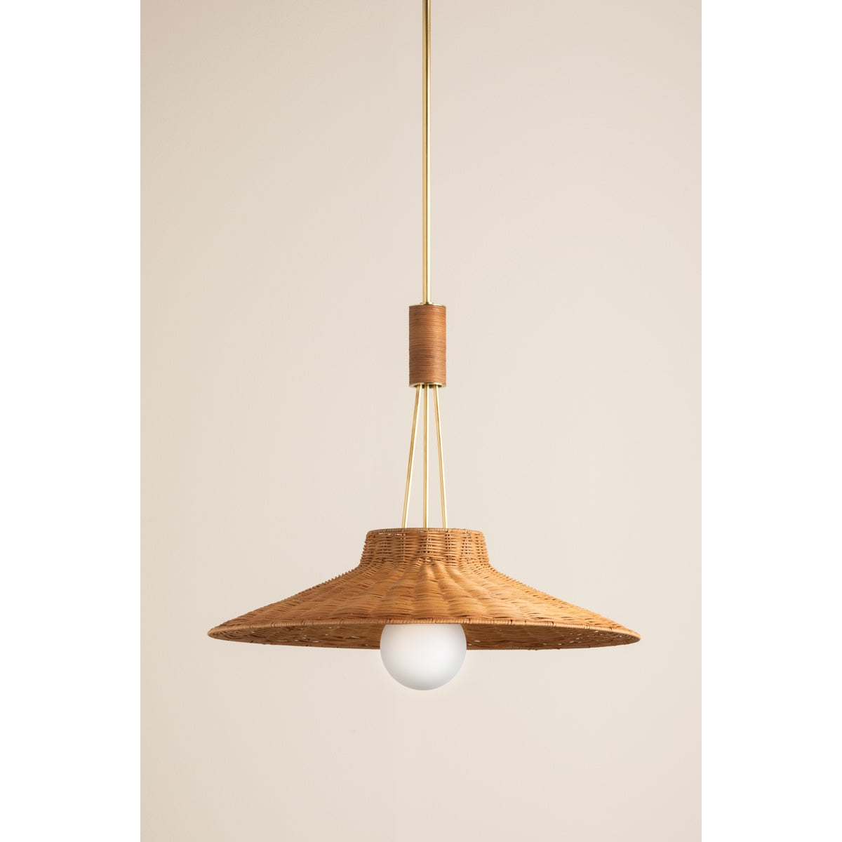 Laudine Wicker Pendant — Woven Hanging Light with Warm Dappled Glow