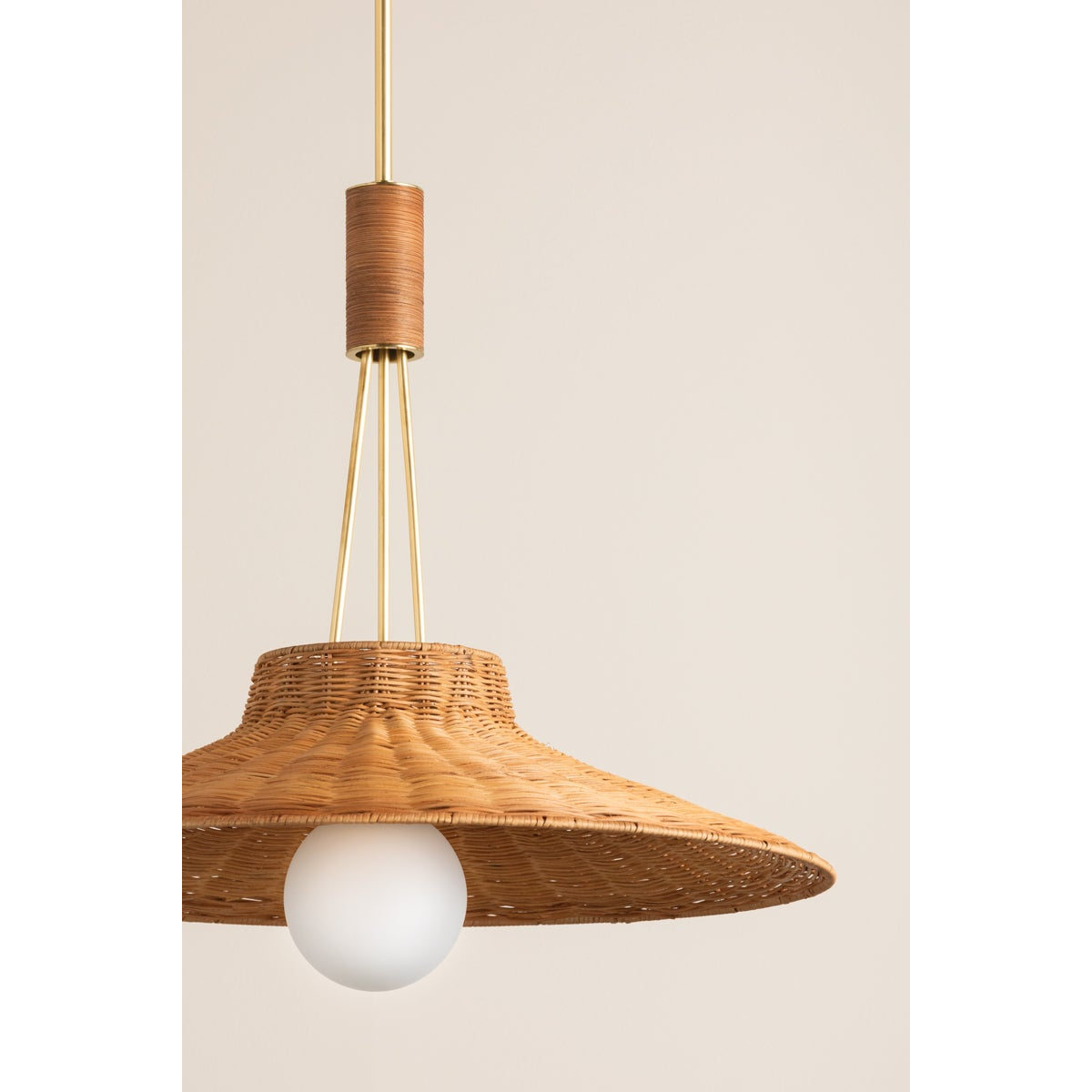 Laudine Wicker Pendant — Woven Hanging Light with Warm Dappled Glow