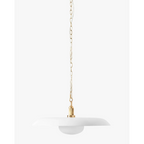 Letterly Pendant fluted ribbed glass hanging light with soft warm ambient glow in elegant living room setting