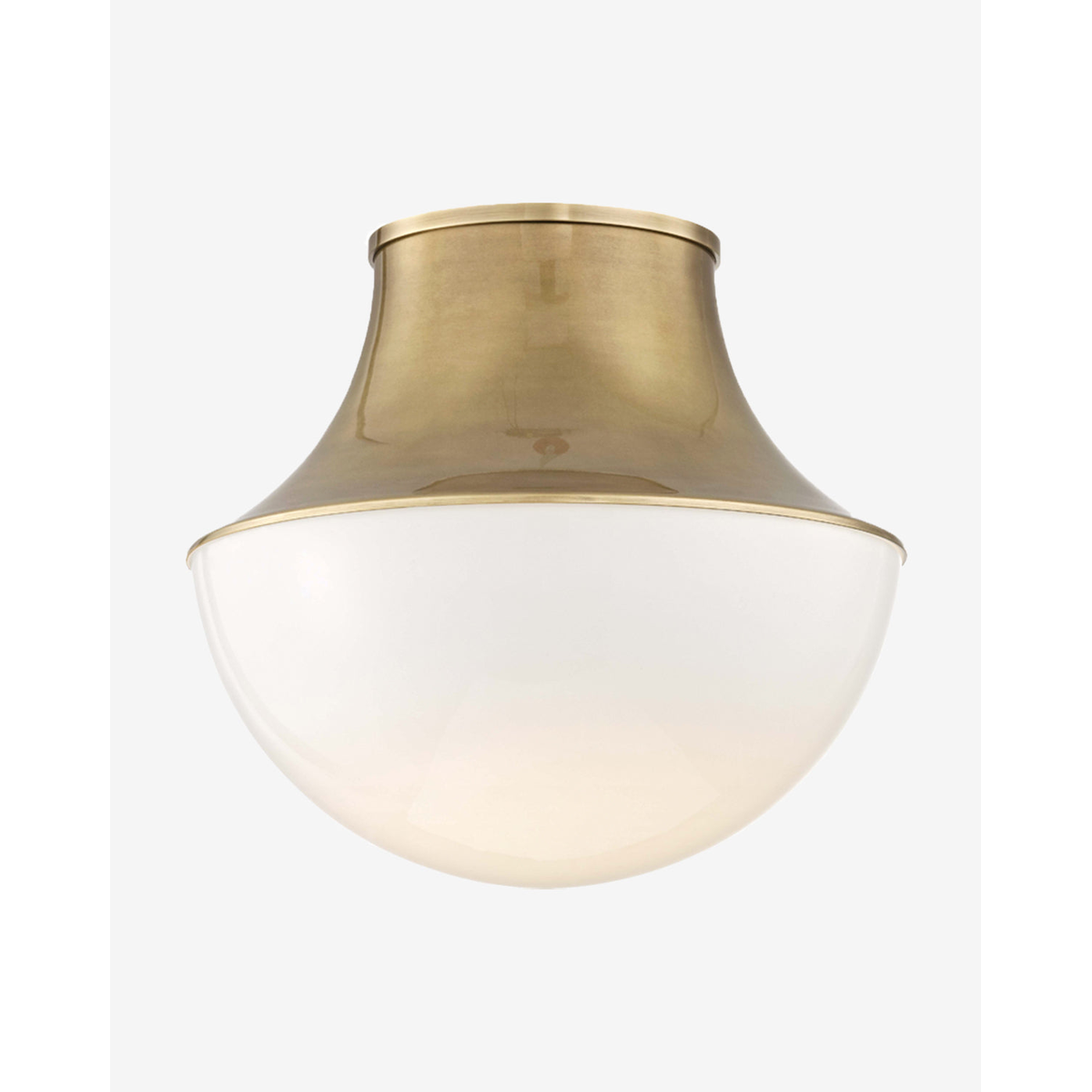 Lettie Flush Mount by Hudson Valley Lighting – Demi-Globe Glass Ceiling Fixture with Spun Metal Funnel Design
