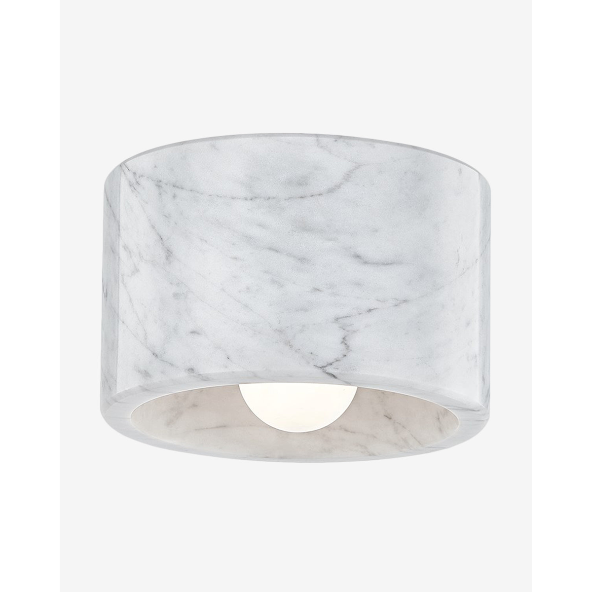Loris Flush Mount geometric sculptural ceiling light with warm diffused glow in modern bedroom interior