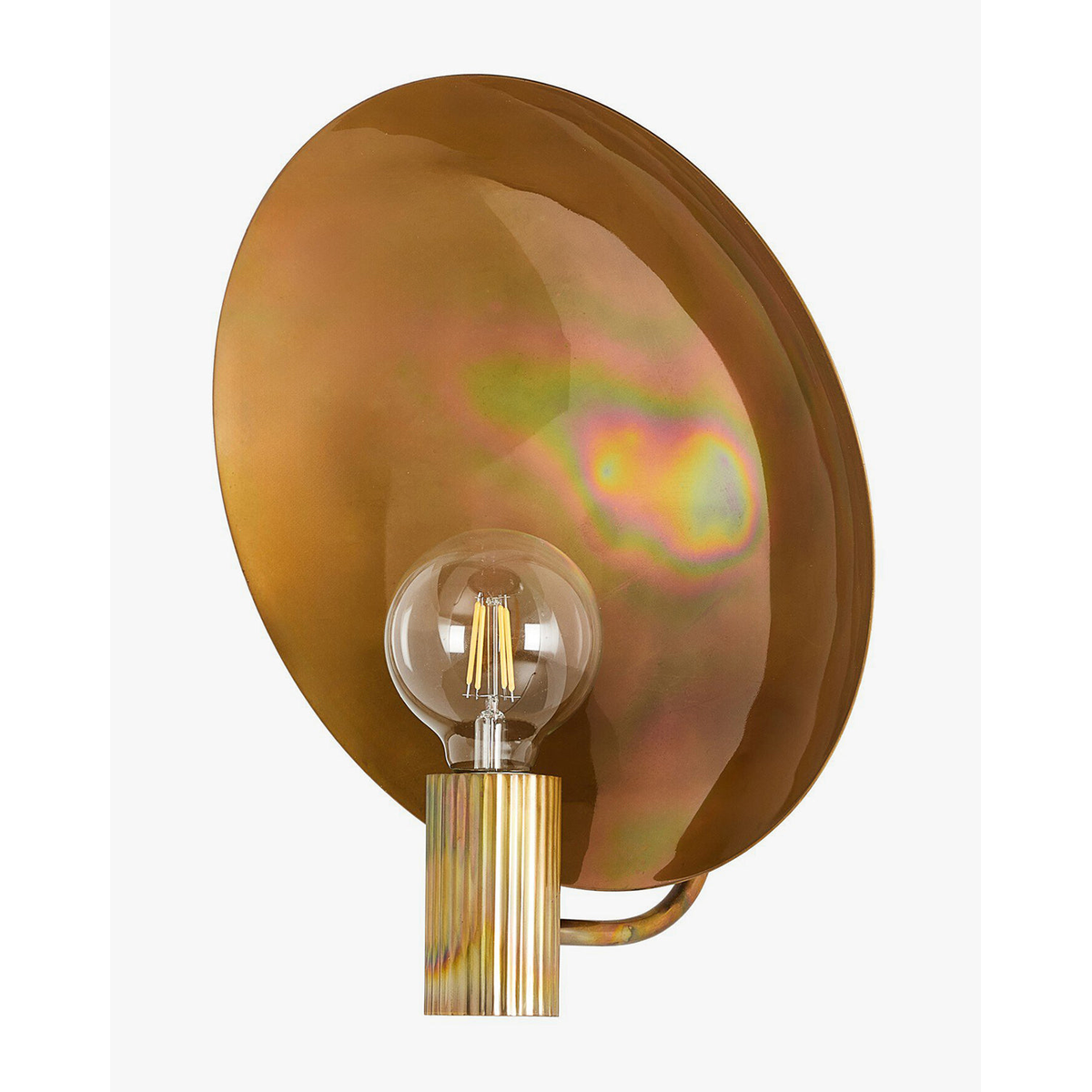 Lund Sconce Scandi-inspired pared-back Nordic wall light with warm diffused glow in minimalist bedroom interior
