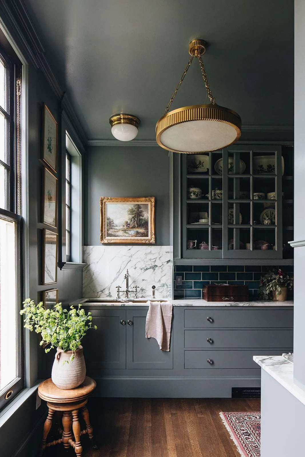 alden alabaster disc chandelier aged brass