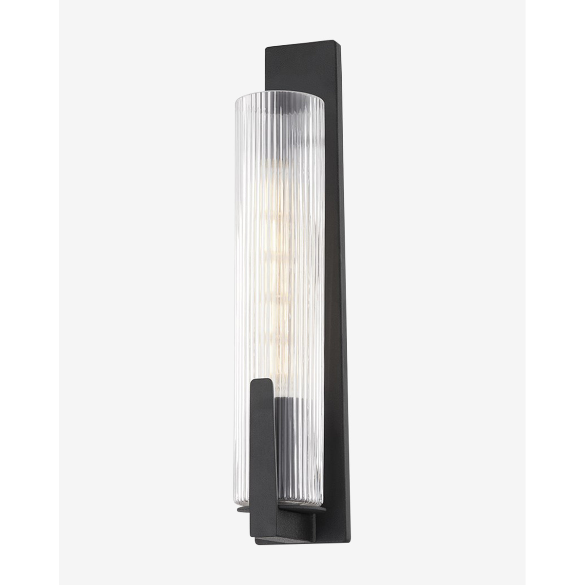Malakai Sconce bold sculptural wall light with warm dramatic ambient glow in modern living room interior