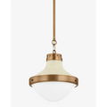 Maxton Pendant geometric metal hanging light with warm directional glow over kitchen island in modern interior