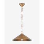 Midvale Pendant hanging light with tapered shade over kitchen island casting warm downlight