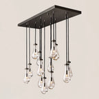 Modern Raindrop Crystal Rectangular Chandelier