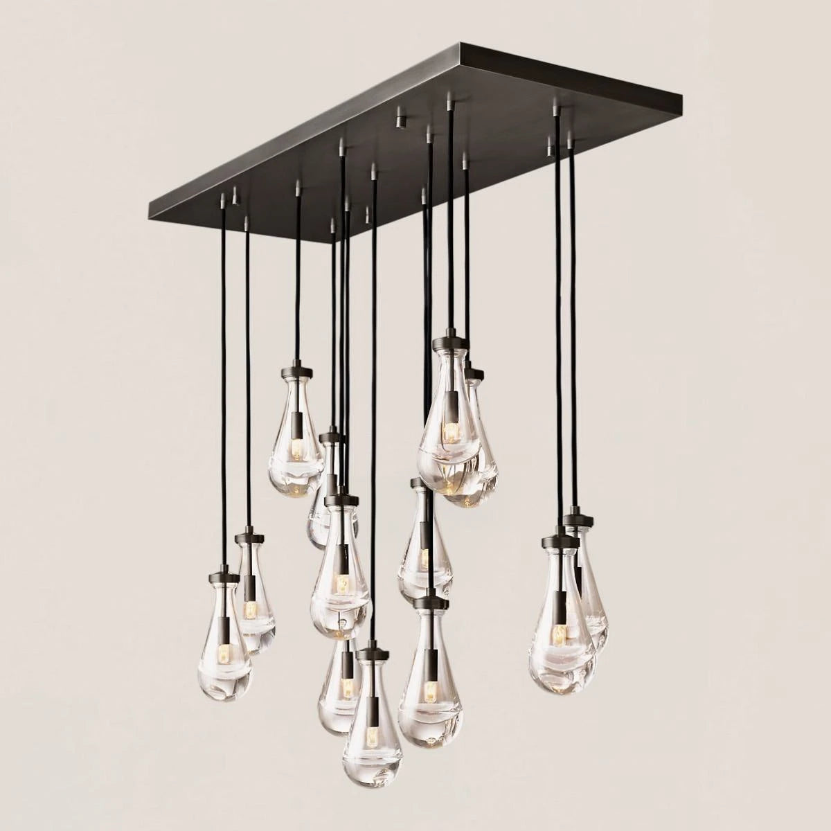 Modern Raindrop Crystal Rectangular Chandelier