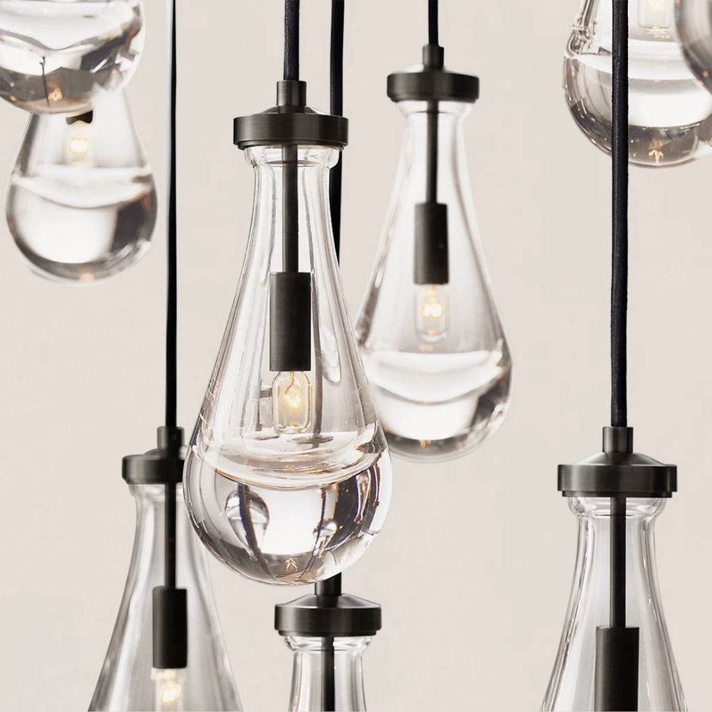 Modern Raindrop Crystal Rectangular Chandelier