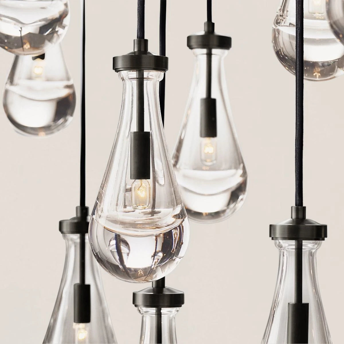 Modern Raindrop Crystal Rectangular Chandelier