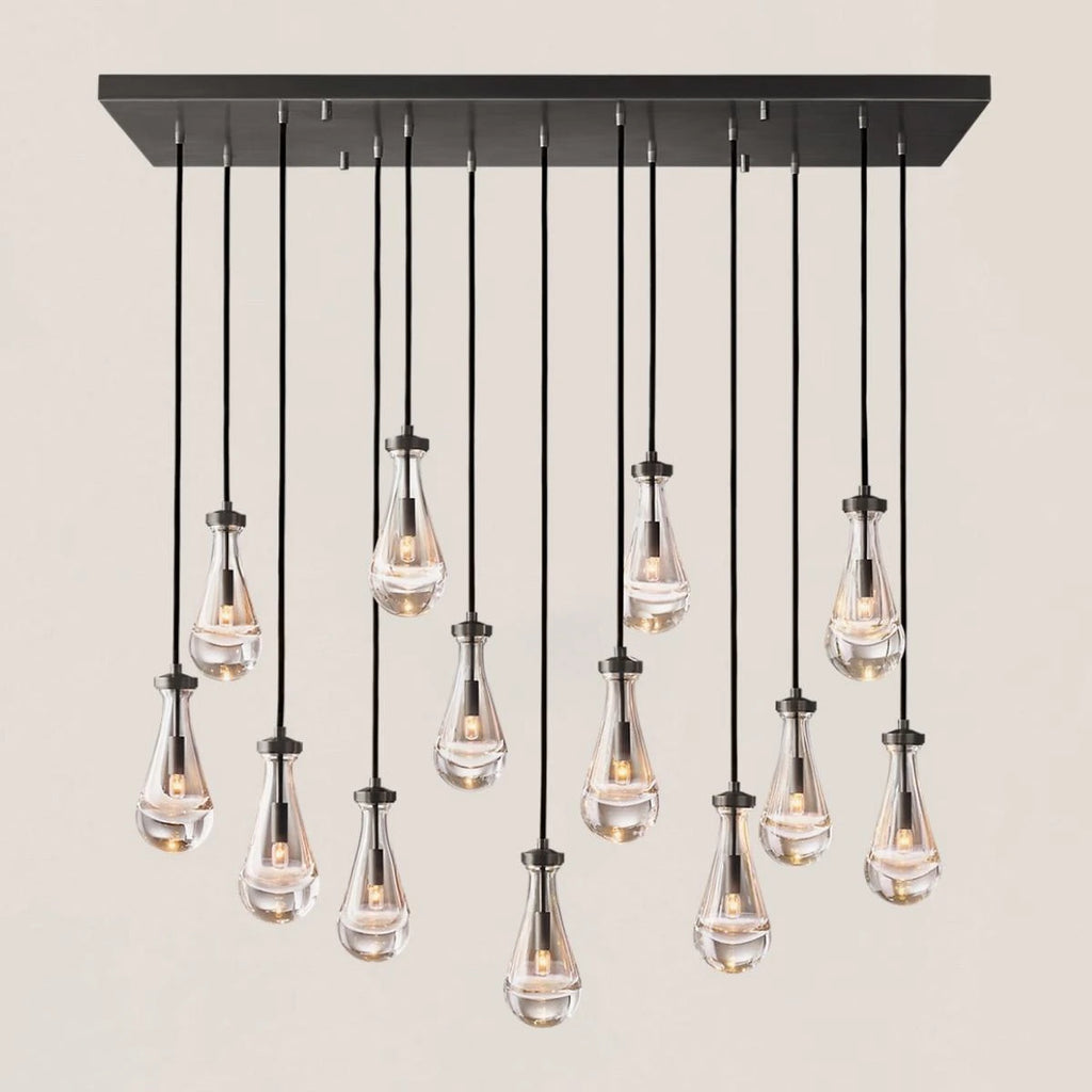 Modern Raindrop Crystal Rectangular Chandelier