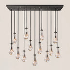 Modern Raindrop Crystal Rectangular Chandelier