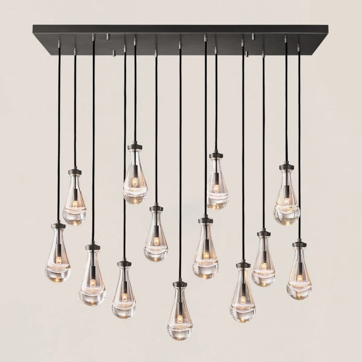 Modern Raindrop Crystal Rectangular Chandelier