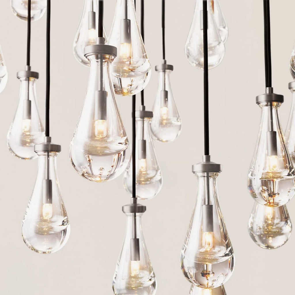 Modern Raindrop Crystal Rectangular Chandelier