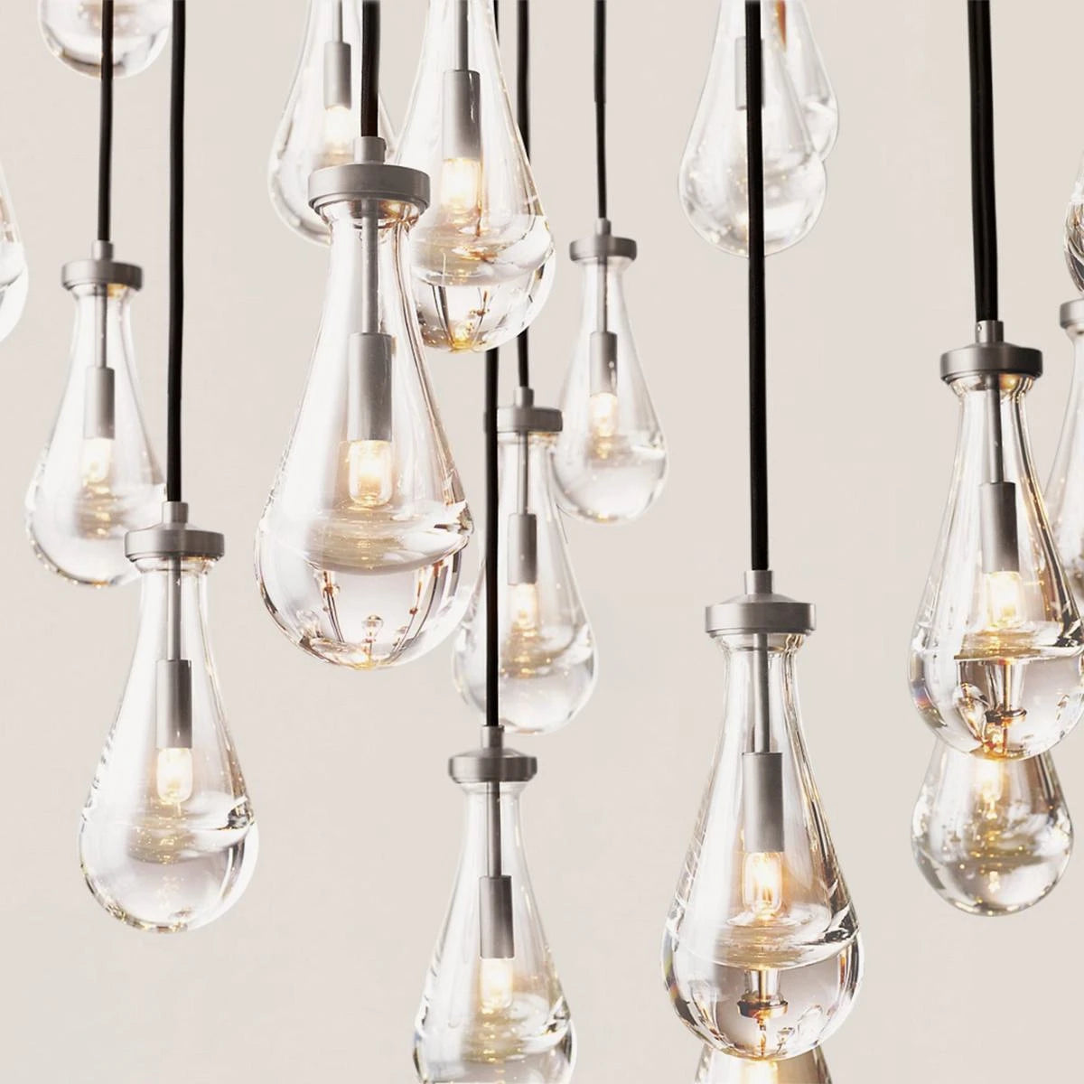 Modern Raindrop Crystal Rectangular Chandelier