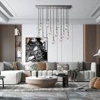 Modern Raindrop Crystal Rectangular Chandelier