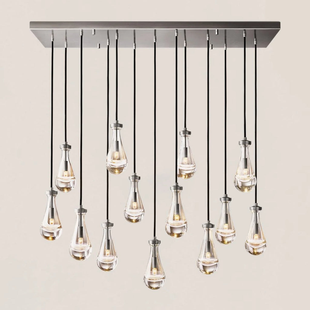 Modern Raindrop Crystal Rectangular Chandelier