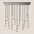 Modern Raindrop Crystal Rectangular Chandelier