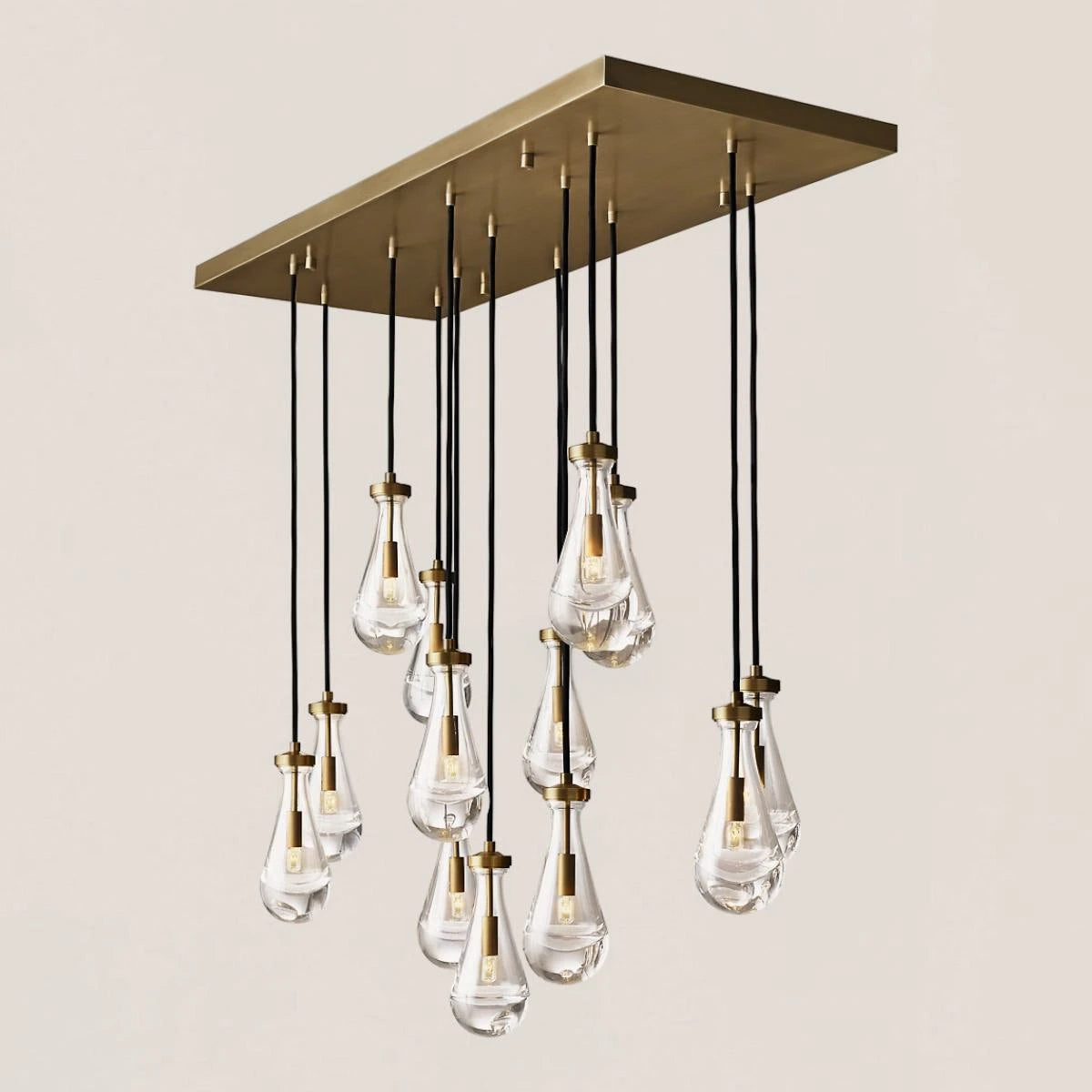 Modern Raindrop Crystal Rectangular Chandelier