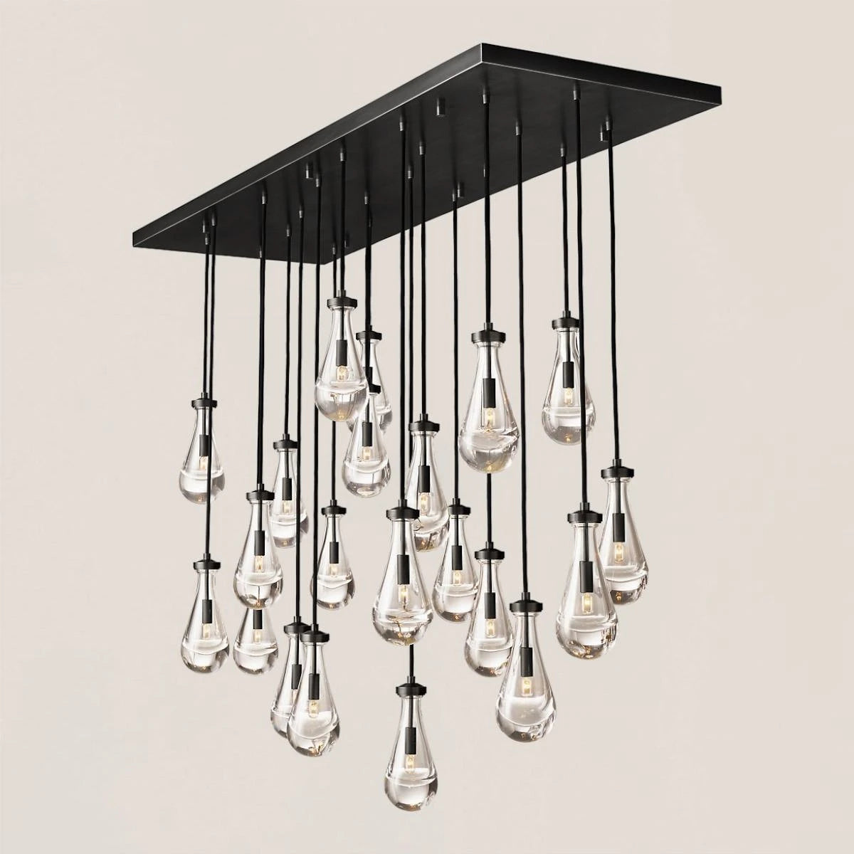 Modern Raindrop Crystal Rectangular Chandelier