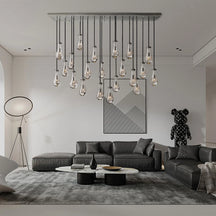 Modern Raindrop Crystal Rectangular Chandelier – view 2