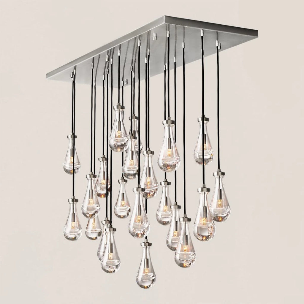 Modern Raindrop Crystal Rectangular Chandelier