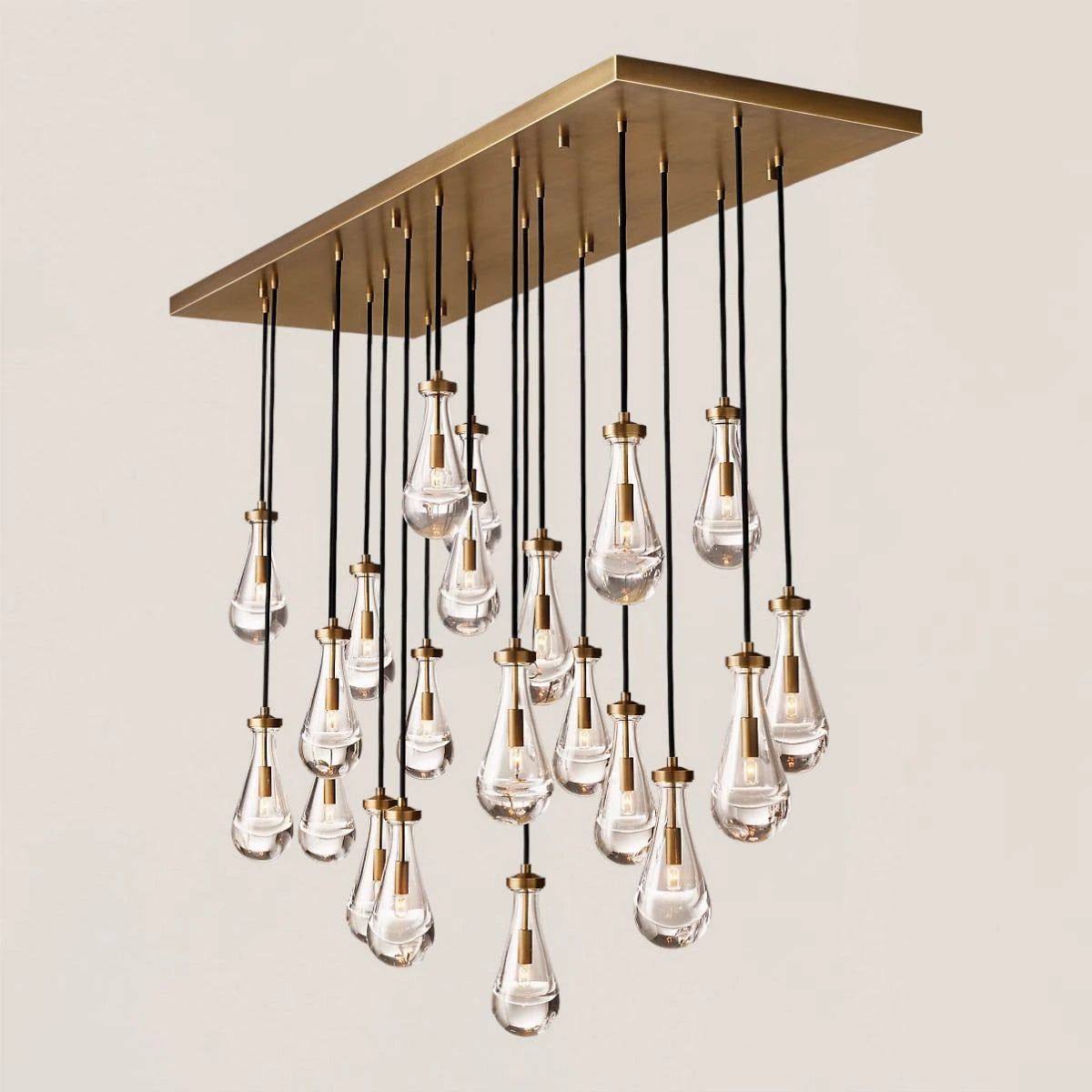 Modern Raindrop Crystal Rectangular Chandelier