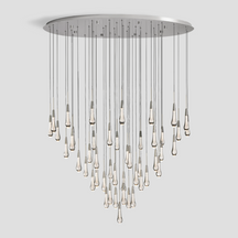 Solitaire Raindrop Round Chandelier – Modern Crystal Round Lighting Fixture - View 30