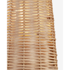 Naida Sconce | Hand-Woven Rattan Coastal Wall Sconce with Aged Brass Pull
