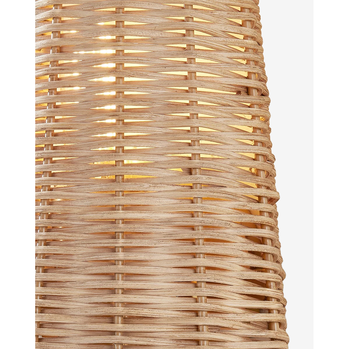 Naida Sconce | Hand-Woven Rattan Coastal Wall Sconce with Aged Brass Pull