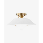 Otto Flush Mount industrial round matte black ceiling light with warm focused glow in modern kitchen interior