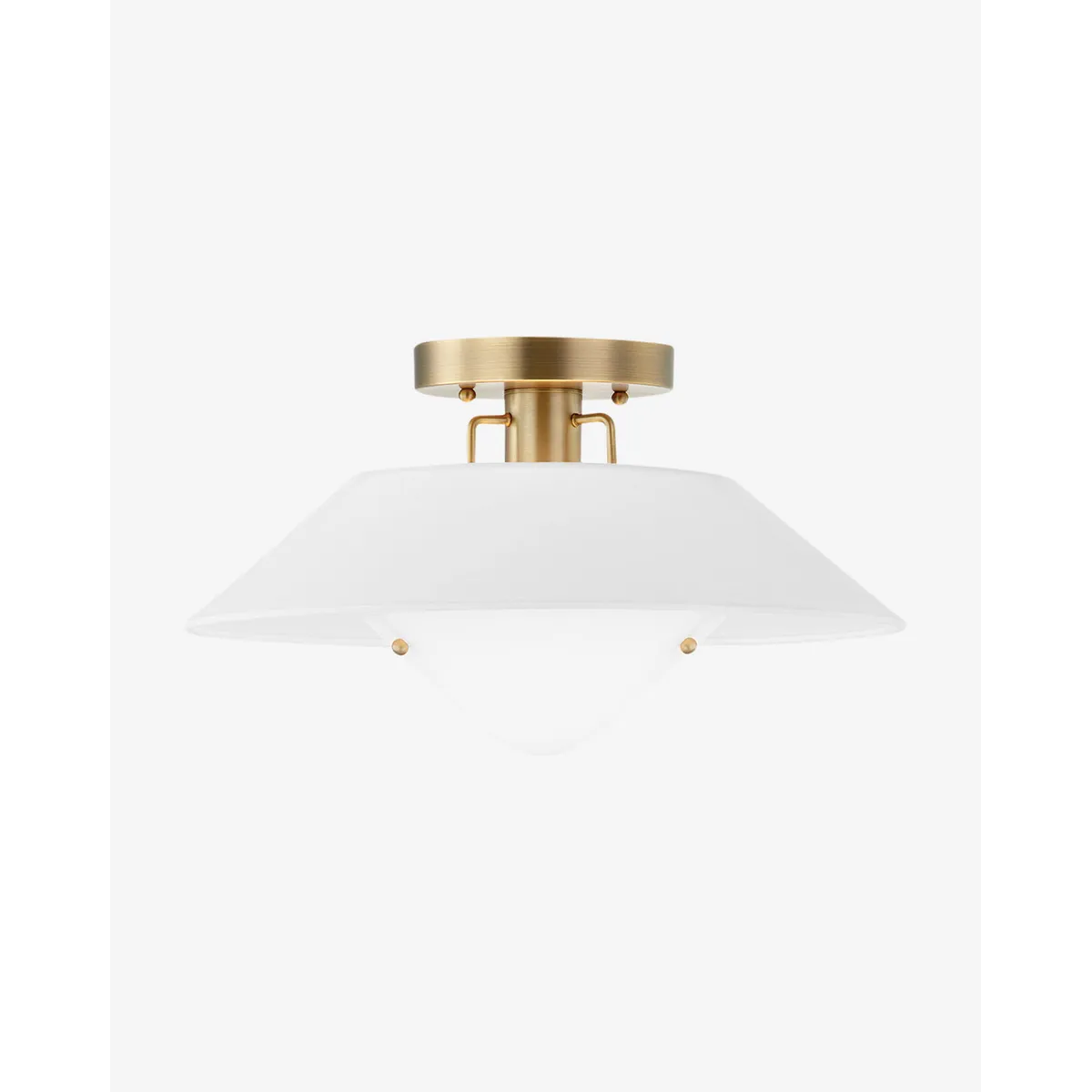 Otto Flush Mount industrial round matte black ceiling light with warm focused glow in modern kitchen interior