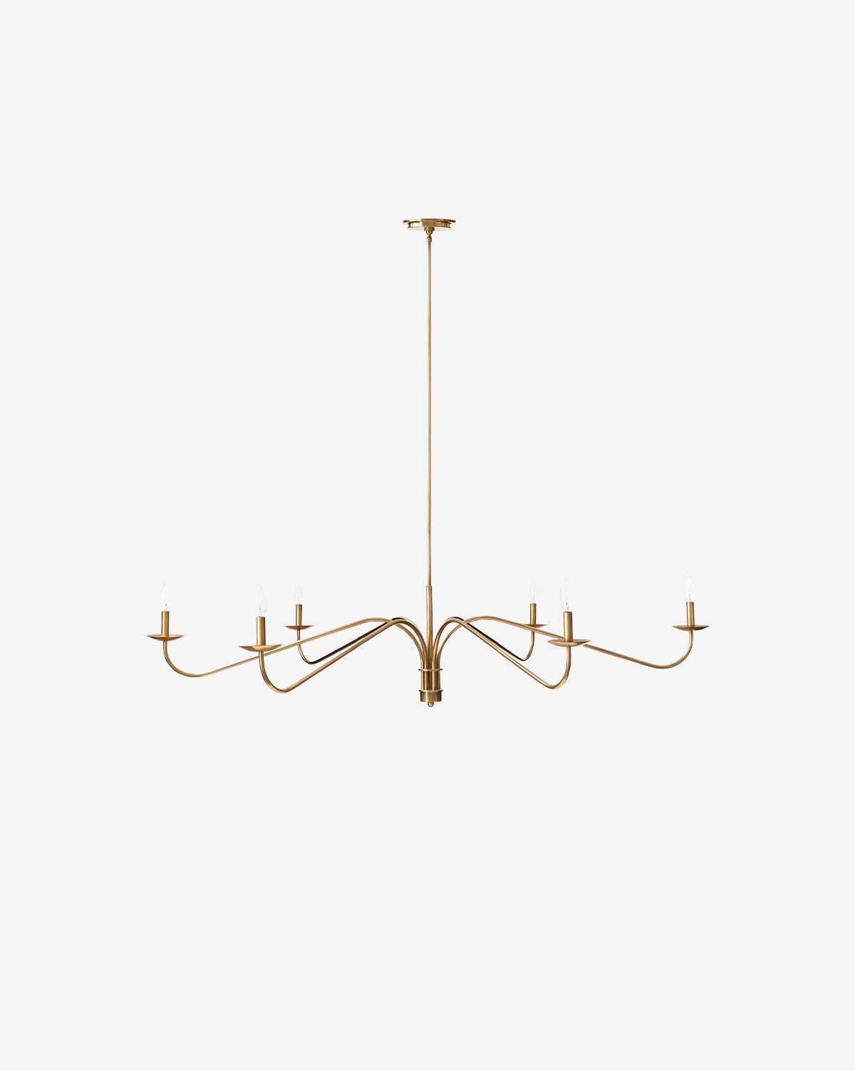 Philomena chandelier with sweeping arms and candle lights