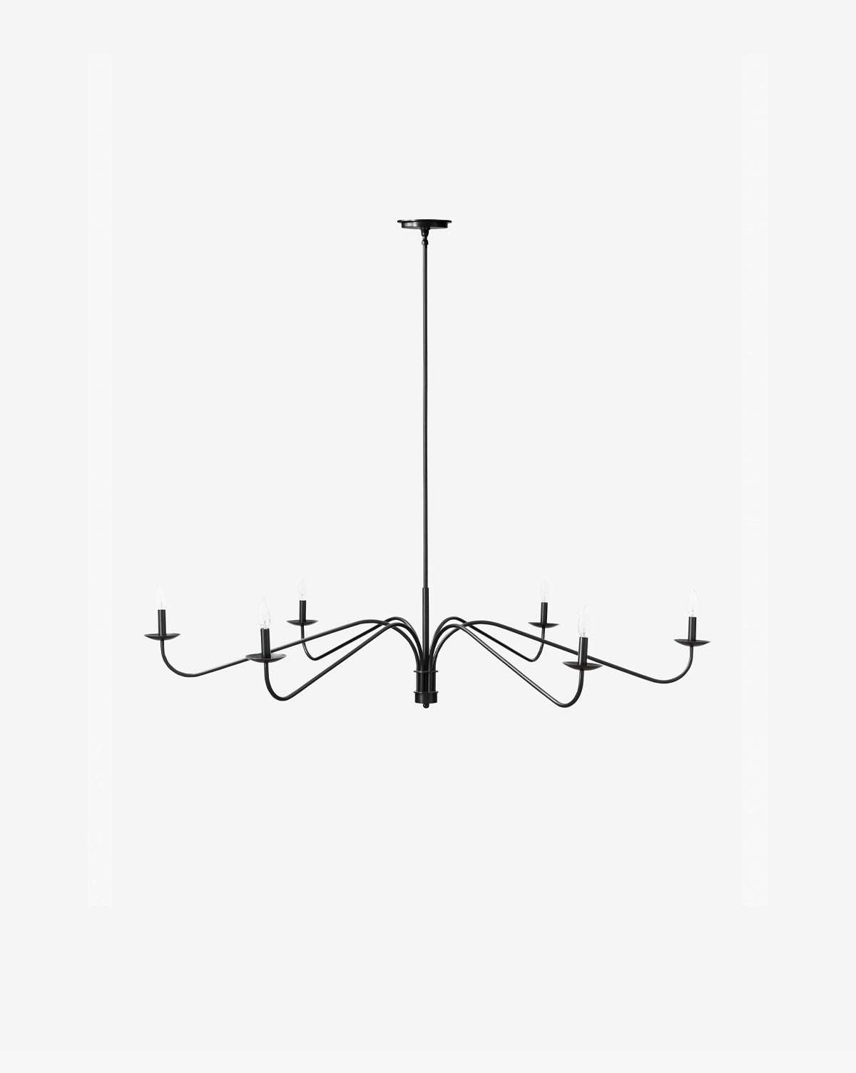 Philomena chandelier with sweeping arms and candle lights
