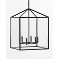 Pietro Lantern Pendant Italian-inspired geometric open-frame hanging lantern with warm ambient glow in elegant dining room