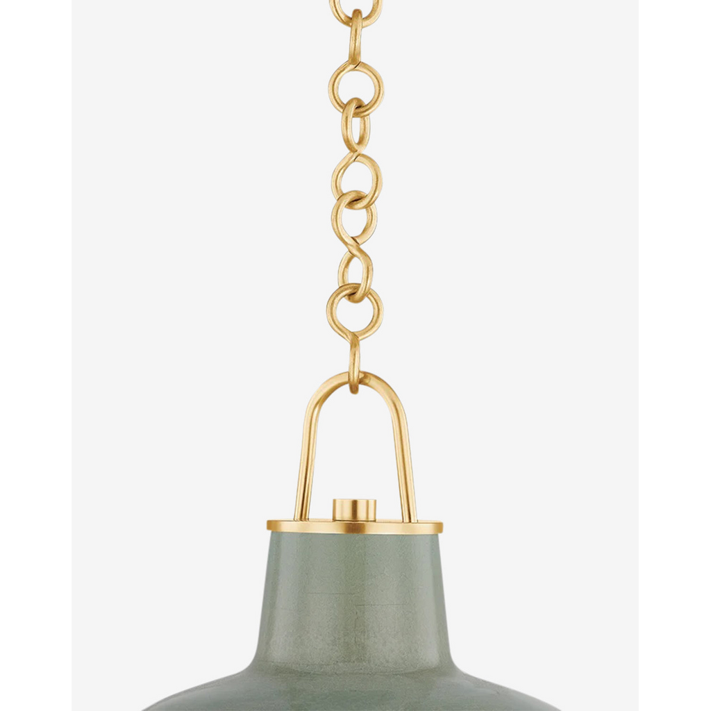 Pottersville Pendant — Artisan Ceramic Hanging Light with Rustic Warm Downlight