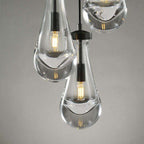 Rain Drops 3 Lights Cord Round Chandelier