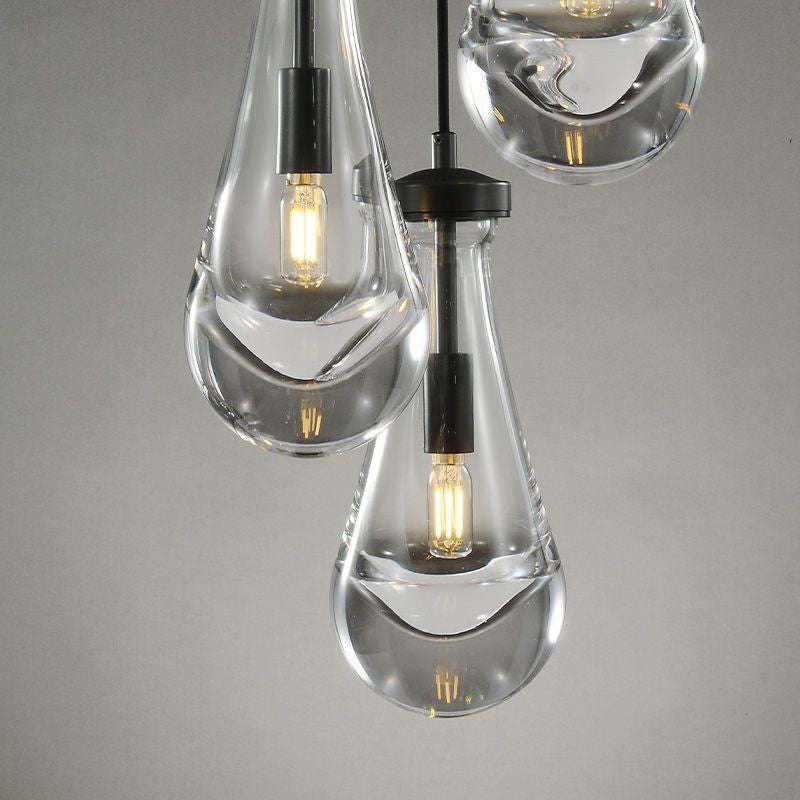 Rain Drops 3 Lights Cord Round Chandelier