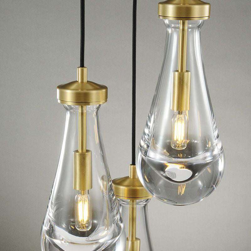 Rain Drops 3 Lights Cord Round Chandelier