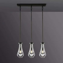 Rain Drops 3-Light Rectangular Chandelier – view 2