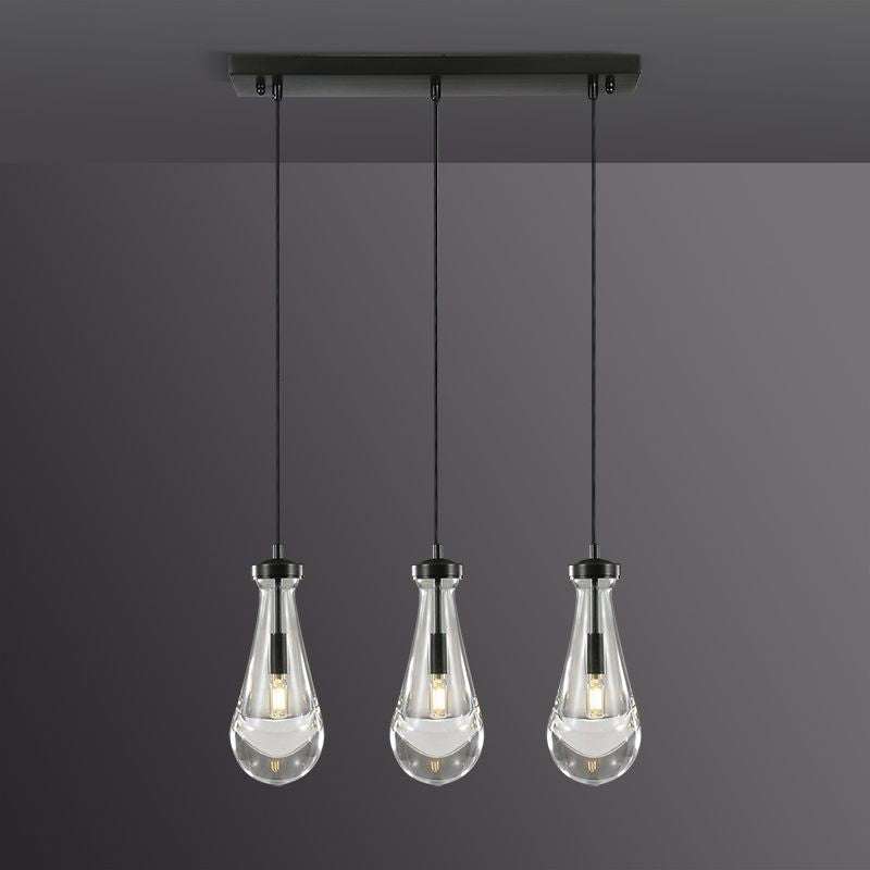Rain Drops 3 Lights Rectangular Chandelier - Enchanting Glow & Modern Elegance