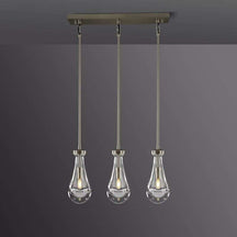 Rain Drops 3-Light Rectangular Chandelier – view 6